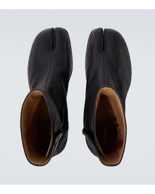 Maison Margiela Black Tabi Leather Ankle Boots for men