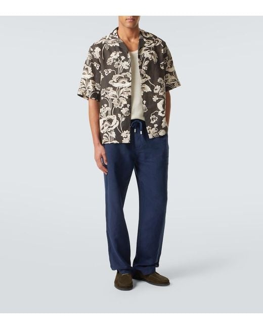 Vilebrequin Blue Pacha Linen Pants for men