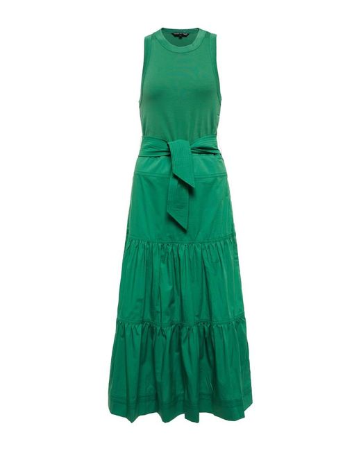Veronica Beard Green Austyn Tiered Midi Dress