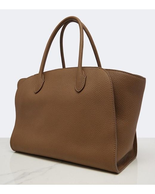 The Row Brown Marlo 12 Leather Tote Bag