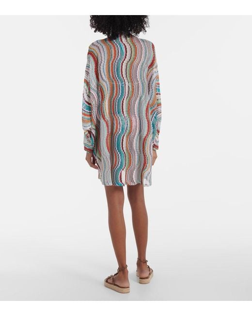 Missoni White Printed Lame Beach Cover-Up
