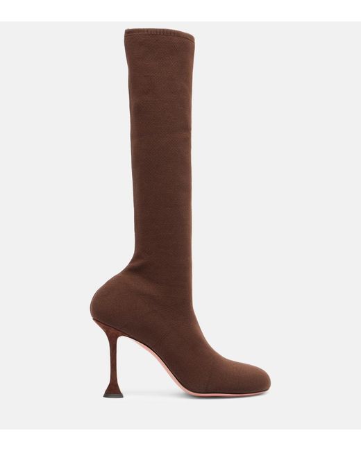 AMINA MUADDI Brown Veneda 95 Sock Boots
