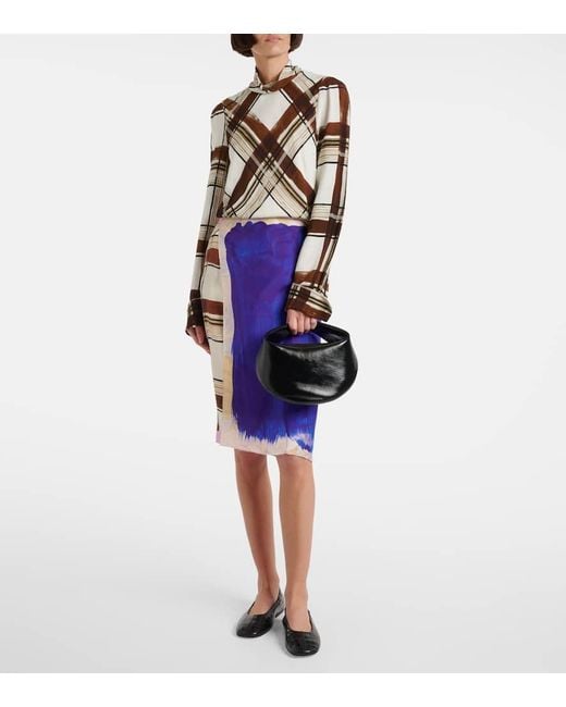 Dries Van Noten Black Croc-Effect Leather Ballet Flats