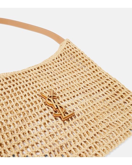 Saint Laurent Metallic Oxalis Crochet Raffia Shoulder Bag