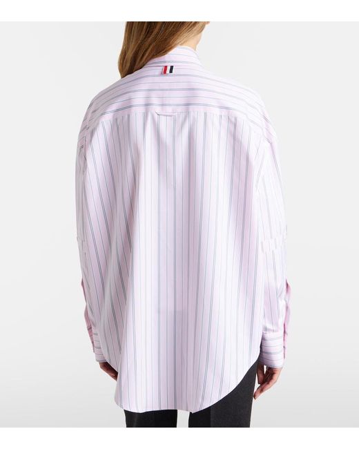 Thom Browne Purple Striped Cotton Poplin Shirt