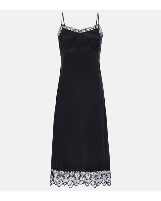 Simone Rocha Black Lace-Trimmed Slip Dress