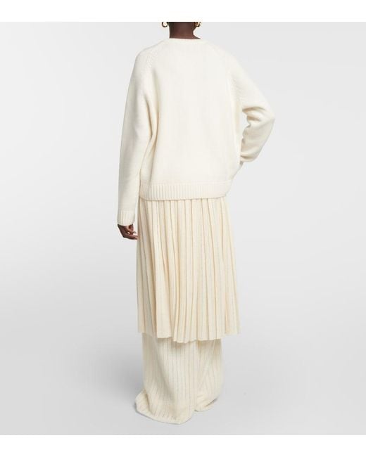 Loro Piana White Parksville Cashmere Sweater