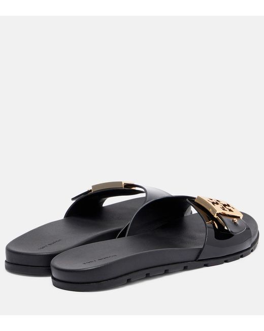 Tory Burch Black Double T Slides