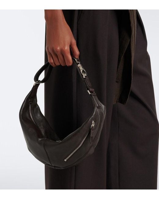 Lemaire Black Quiver Mini Leather Top-Handle Bag