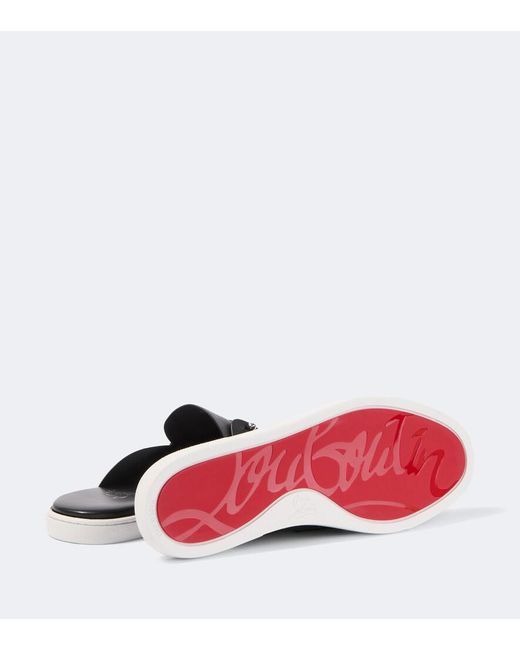 Christian Louboutin Black Chanme Leather Mules for men