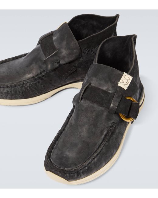 Visvim Black Skynyrd Ring Moc-folk Leather Sneakers for men