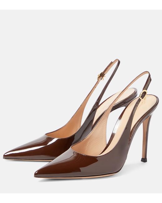 gianvito rossi agata 60 leather slingback pumps
