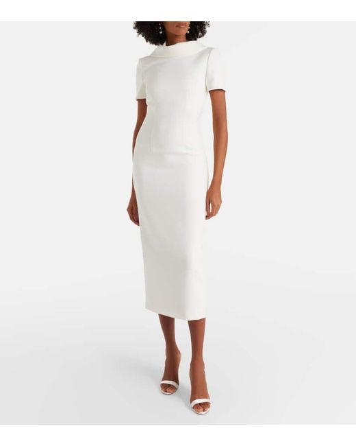 Roland Mouret White Crepe Cocktail Dress