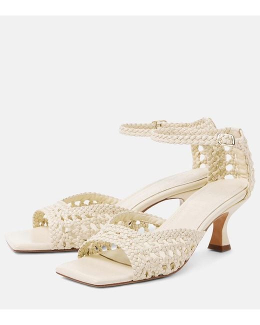 Souliers Martinez Metallic Veronica Woven Leather Sandals