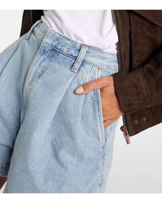 Agolde Blue Becker Denim Shorts