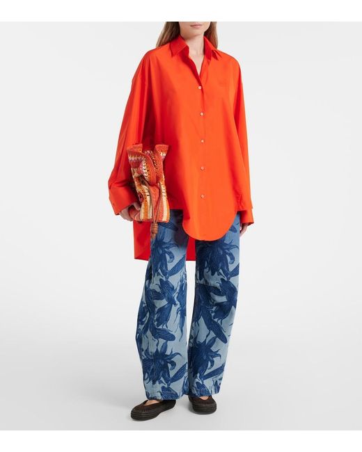 Loewe Red Paula's Ibiza Cotton Poplin Shirt