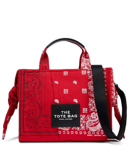 Marc Jacobs Red The Traveler Medium Canvas Tote Bag