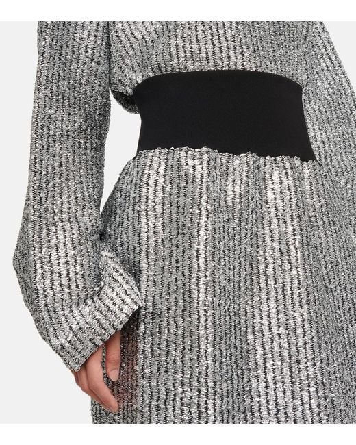 Moncler Genius Black 2 Moncler 1952 Lurex® Wool-blend Midi Skirt