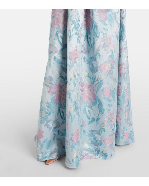 Markarian Blue Tatiana Floral Gown