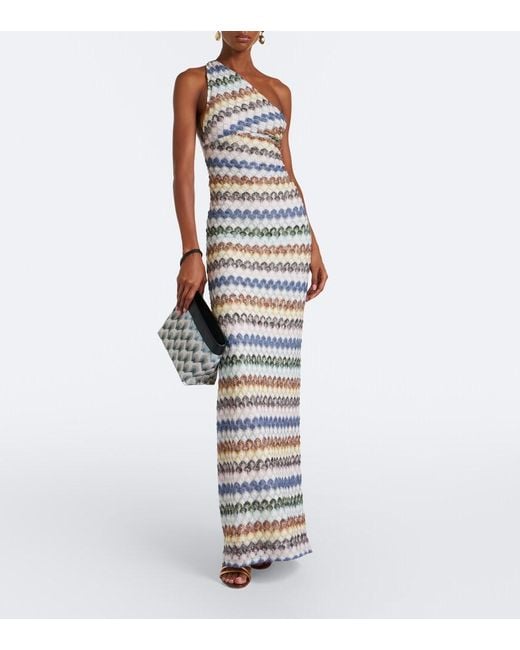 Missoni Gray Mini Leather-Trimmed Lame Pouch