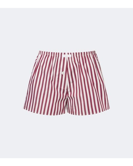 Eres Red House Striped Cotton Shorts