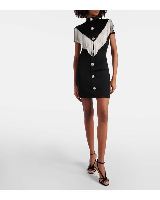 Balmain Black Minikleid Mit Stehkragen