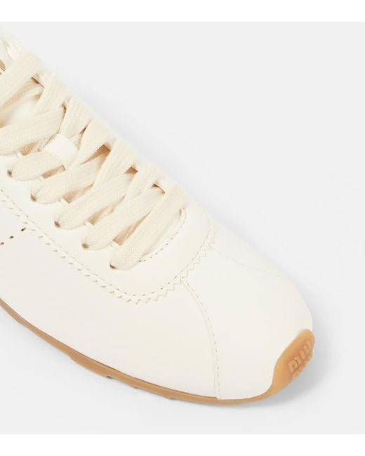 Miu Miu White Sneakers Aus Leder