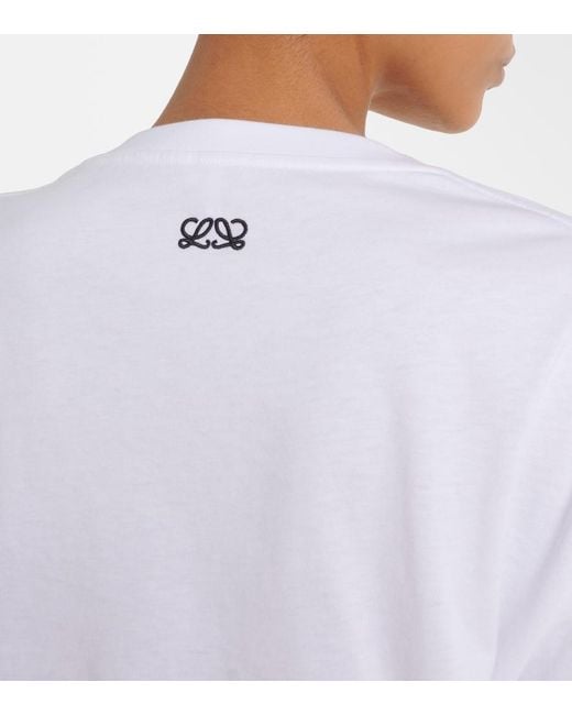 Loewe White Logo Cotton Jersey T-Shirt