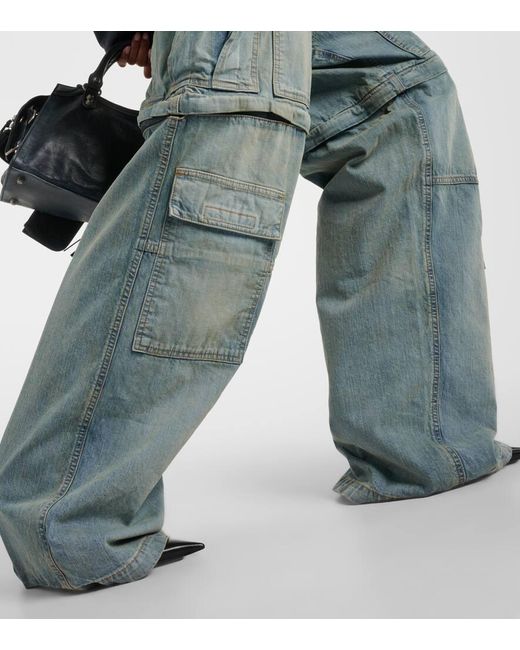 Balenciaga Blue Mid-Rise Cargo-Jeans