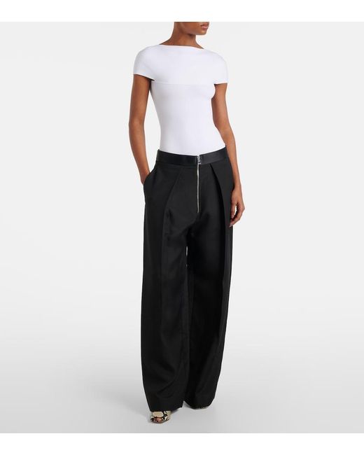 Khaite White Basile Jersey Bodysuit