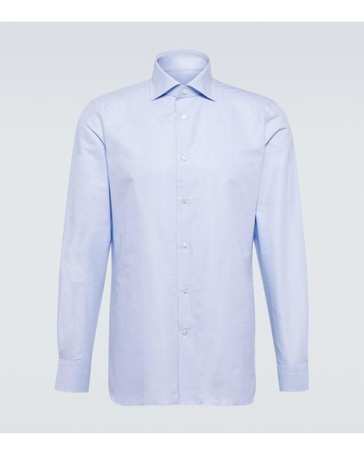 Zegna Blue Cotton Shirt for men