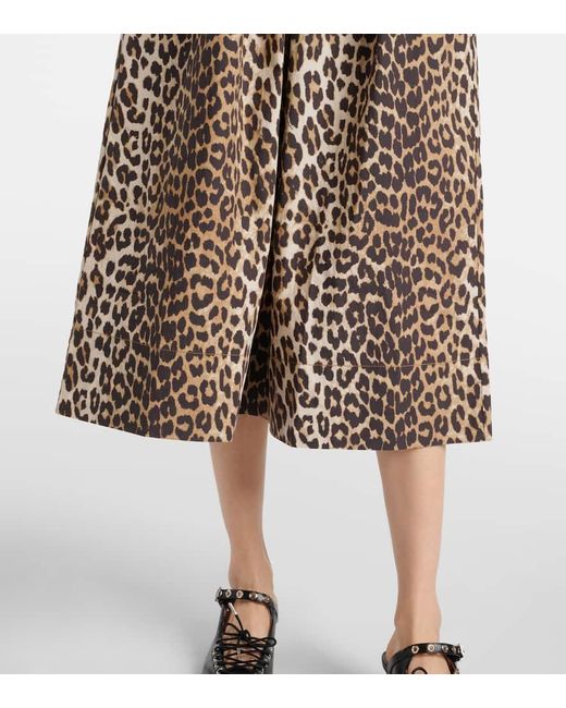 Ganni Brown Dress With Animal Print