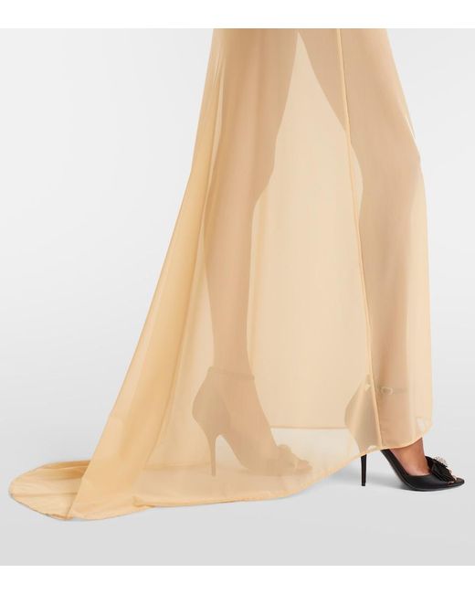 Balenciaga Natural Sheer Maxi Dress