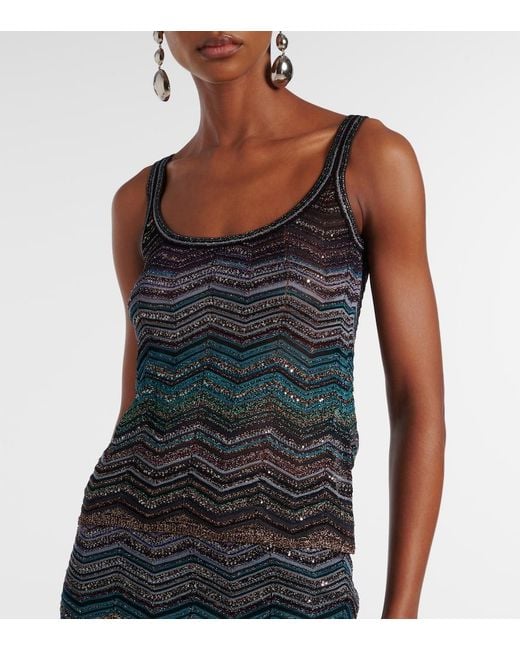 Missoni Gray Zigzag Lame Top