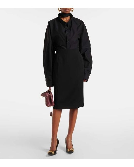 Balenciaga Black Hourglass Midi Skirt