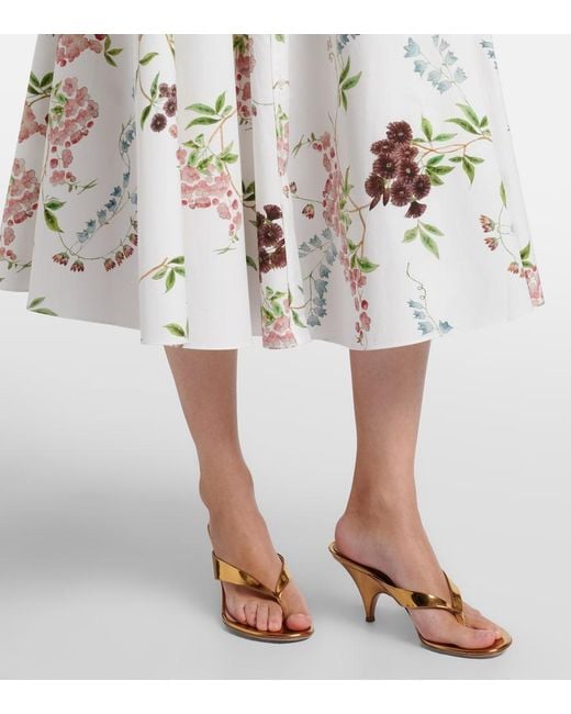 Erdem White Floral Cotton Poplin Shirt Dress