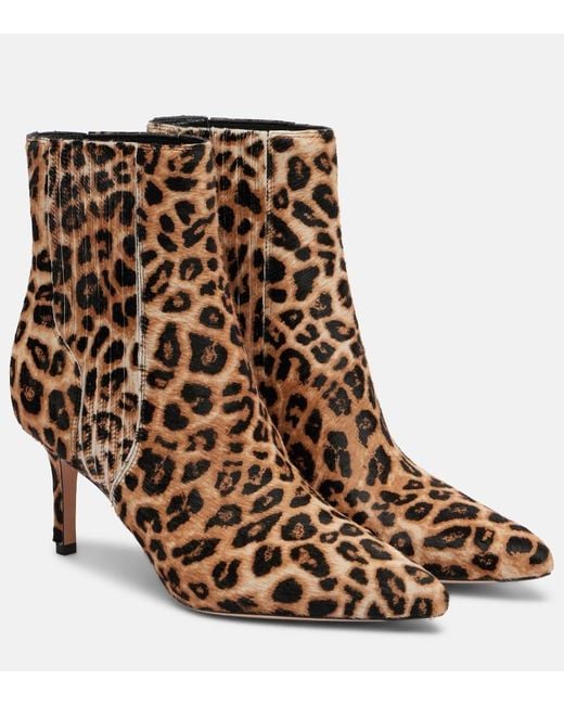 Veronica Beard Brown Lisa 70 Leopard-Print Calf Hair Ankle Boots