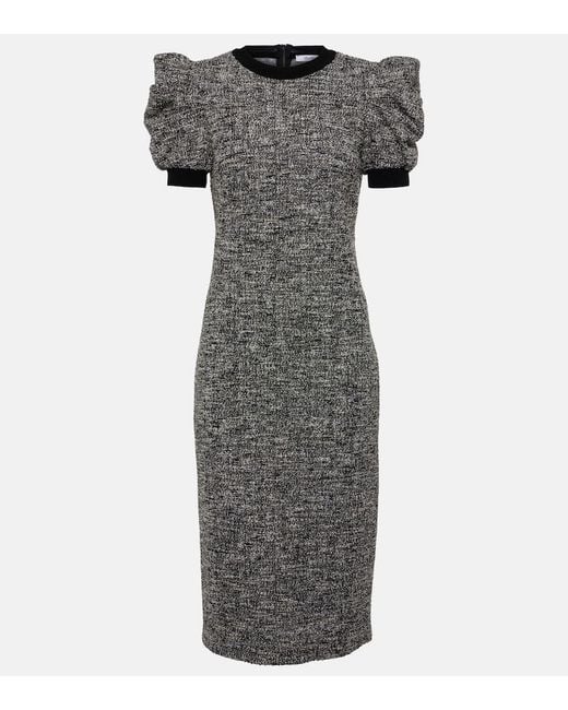 Max Mara Gray Ieti Cotton-Blend Midi Dress