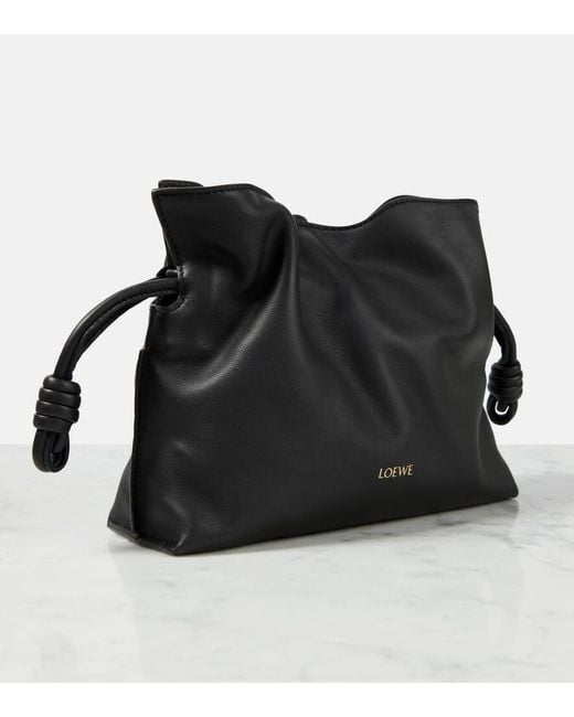 Loewe Black Flamenco Mini Leather Clutch