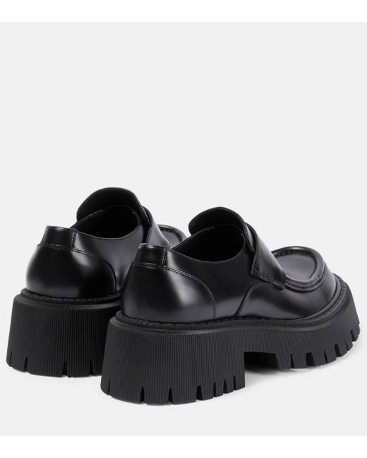 Balenciaga Black Tractor Leather Loafers