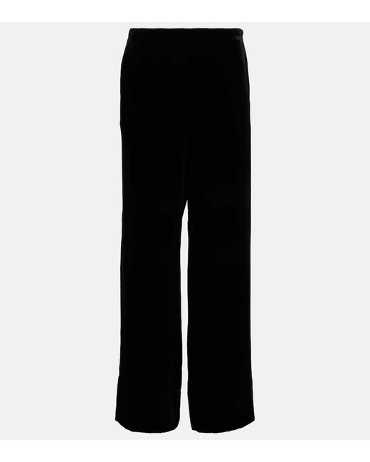 Pantaloni a gamba larga in velluto di Totême  in Black