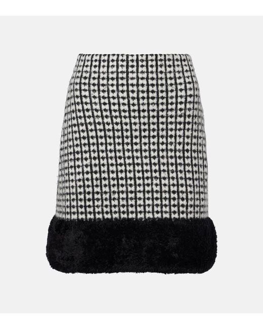 Nina Ricci Black Minirock Mit Faux Fur