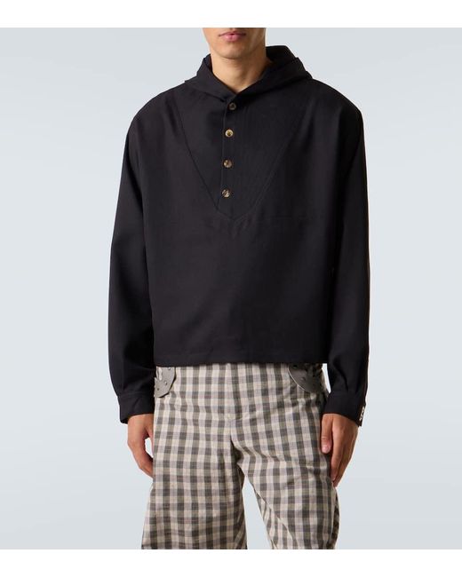 Felpa Slatina Con Cappuccio di Kiko Kostadinov in Black da Uomo