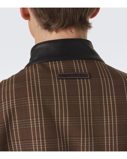Wales Bonner Brown Axis Checked Virgin Wool Jacket for men