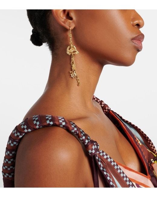 ALÉMAIS Metallic Mismatched Sea Drop Earrings