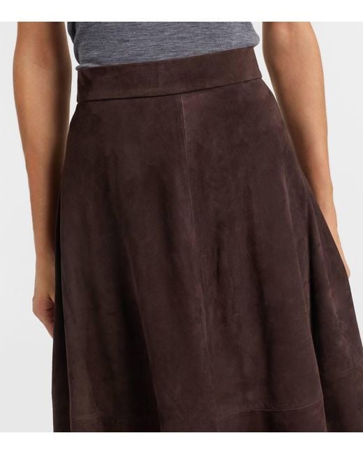 Falda Midi De Ante Rohe de color Brown