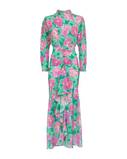 Rixo Multicolor Cherie Floral Silk Maxi Dress