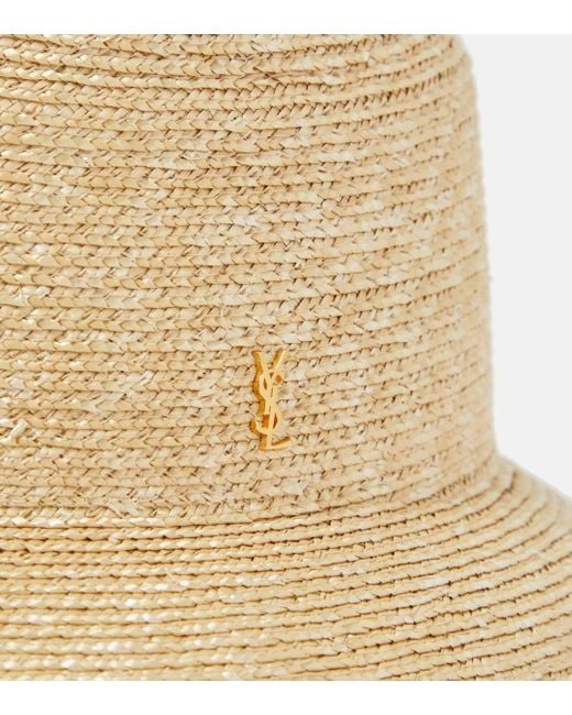 Saint Laurent Natural Maglina Straw Bucket Hat