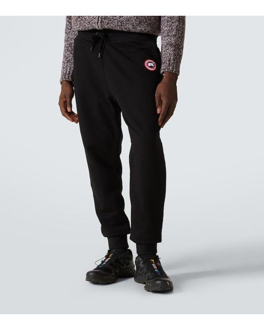 Canada Goose Black Huron Cotton Sweatpants for men