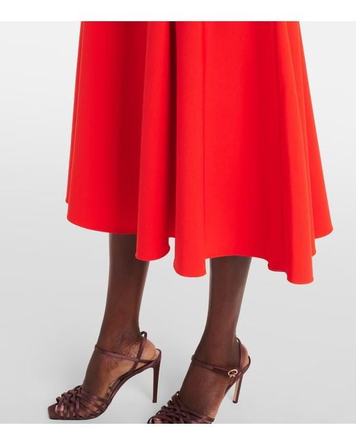 Vestido De Coctel En Mezcla De Lana Oscar de la Renta de color Red